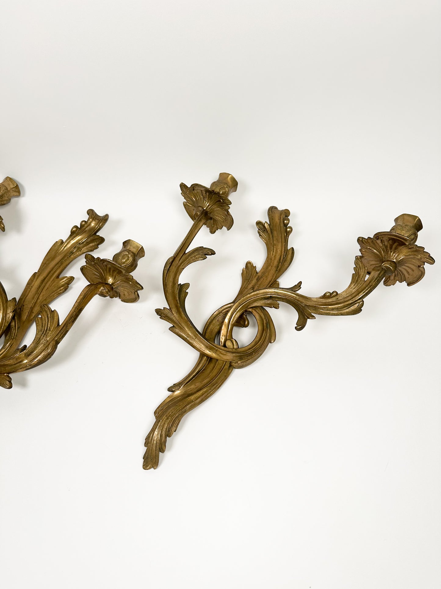 Vintage Brass French Wall Sconces