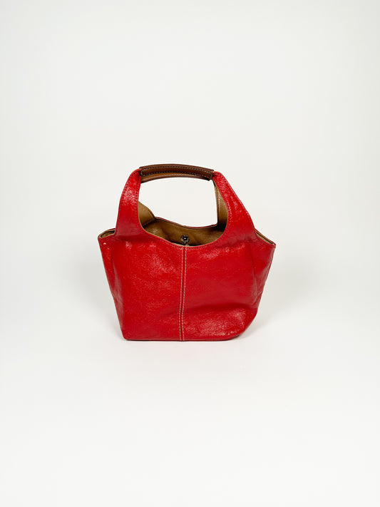 Vintage Red Faux Leather Bag