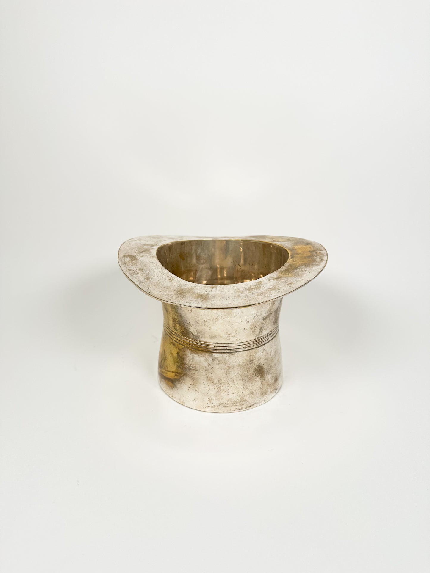 Vintage Brass Top Hat Ice Bucket