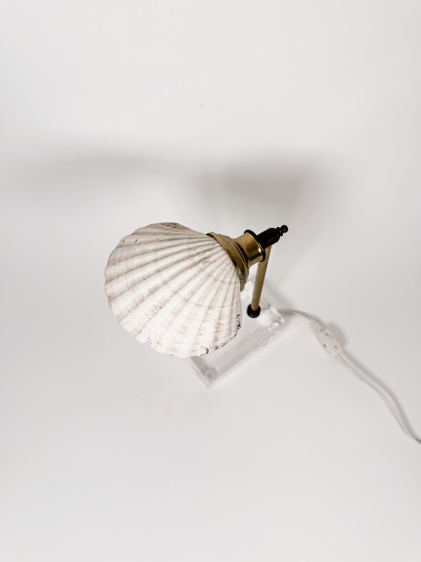Vintage Handmade Acrylic Shell Lamp