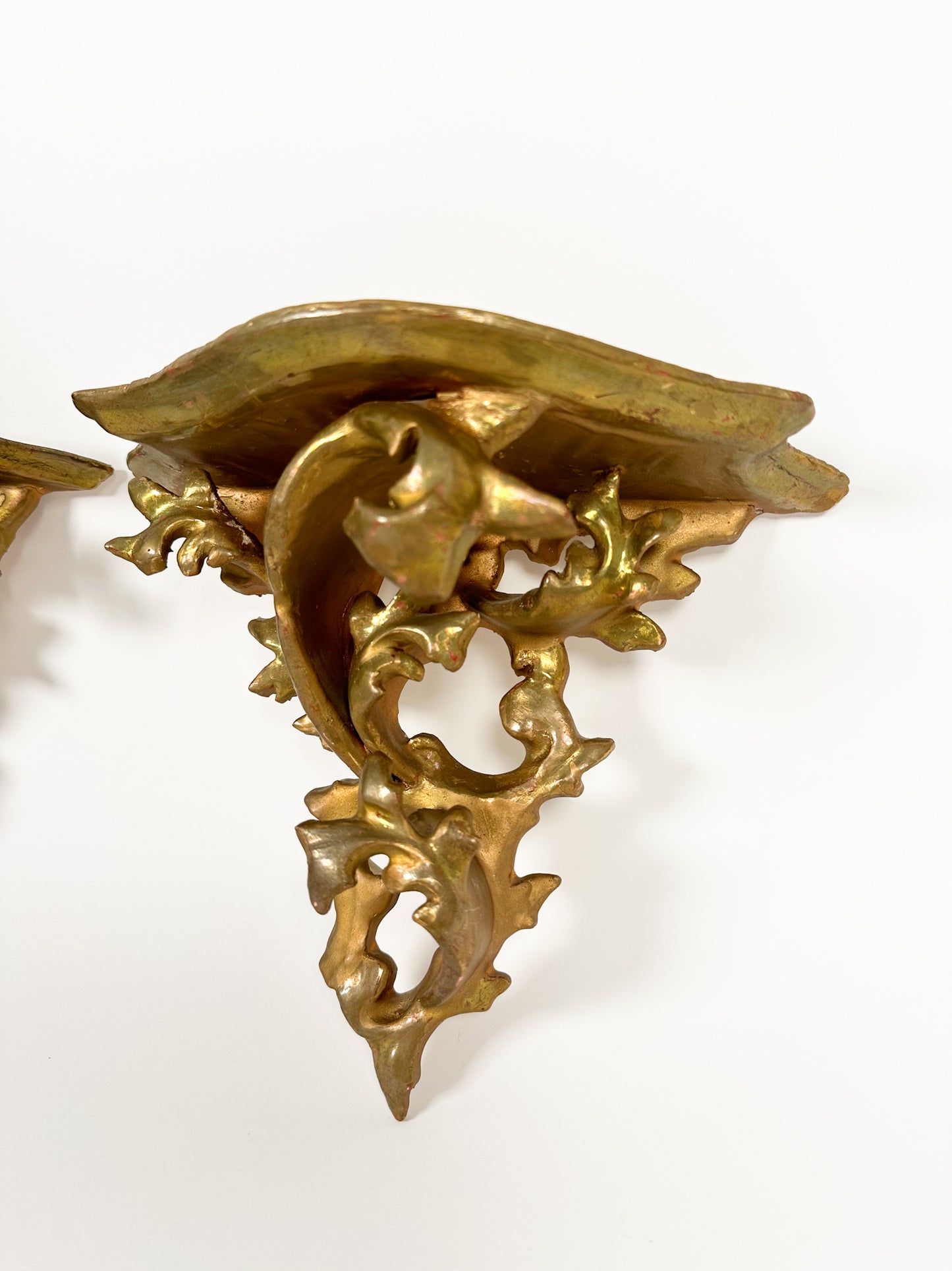 Vintage Rococo Style Shelf Pair