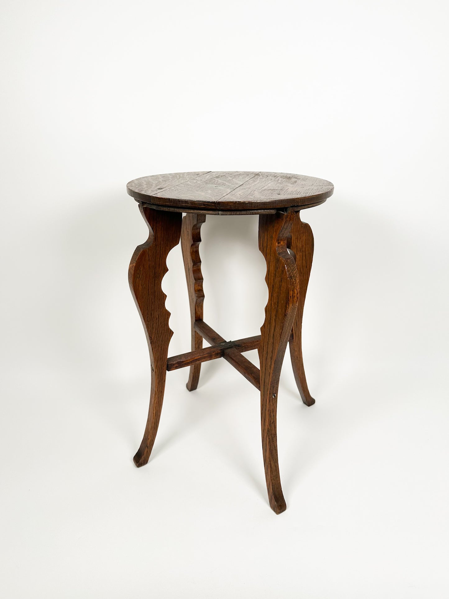 Antique Handmade Oak Side Table