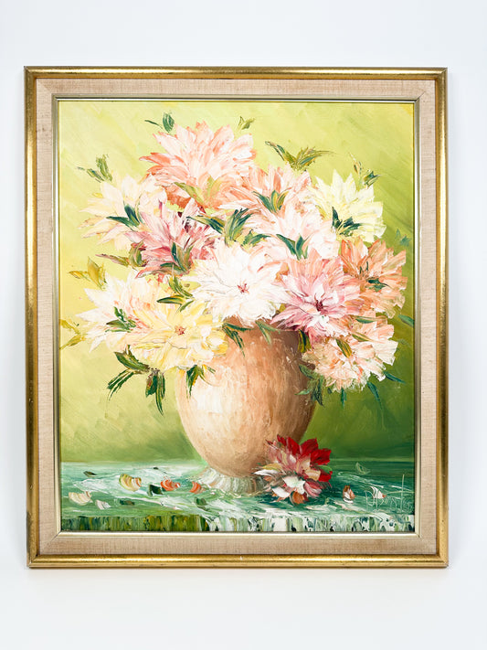 Vintage Large Oil Floral Still Life Painting