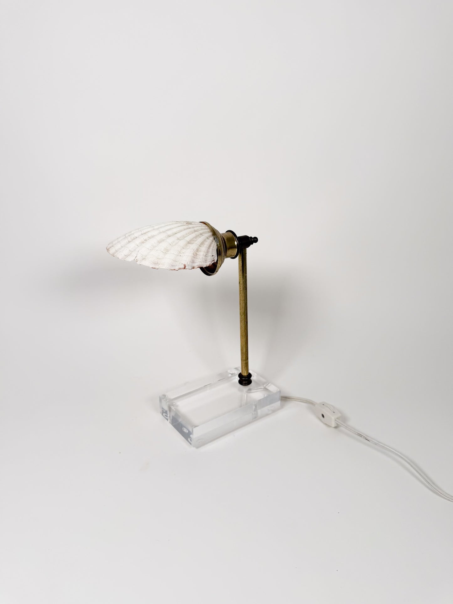 Vintage Handmade Acrylic Shell Lamp