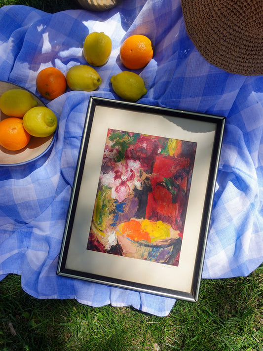 Framed Still Life Oil Painting