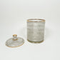 Vintage Large Glass Gold Rim Jar