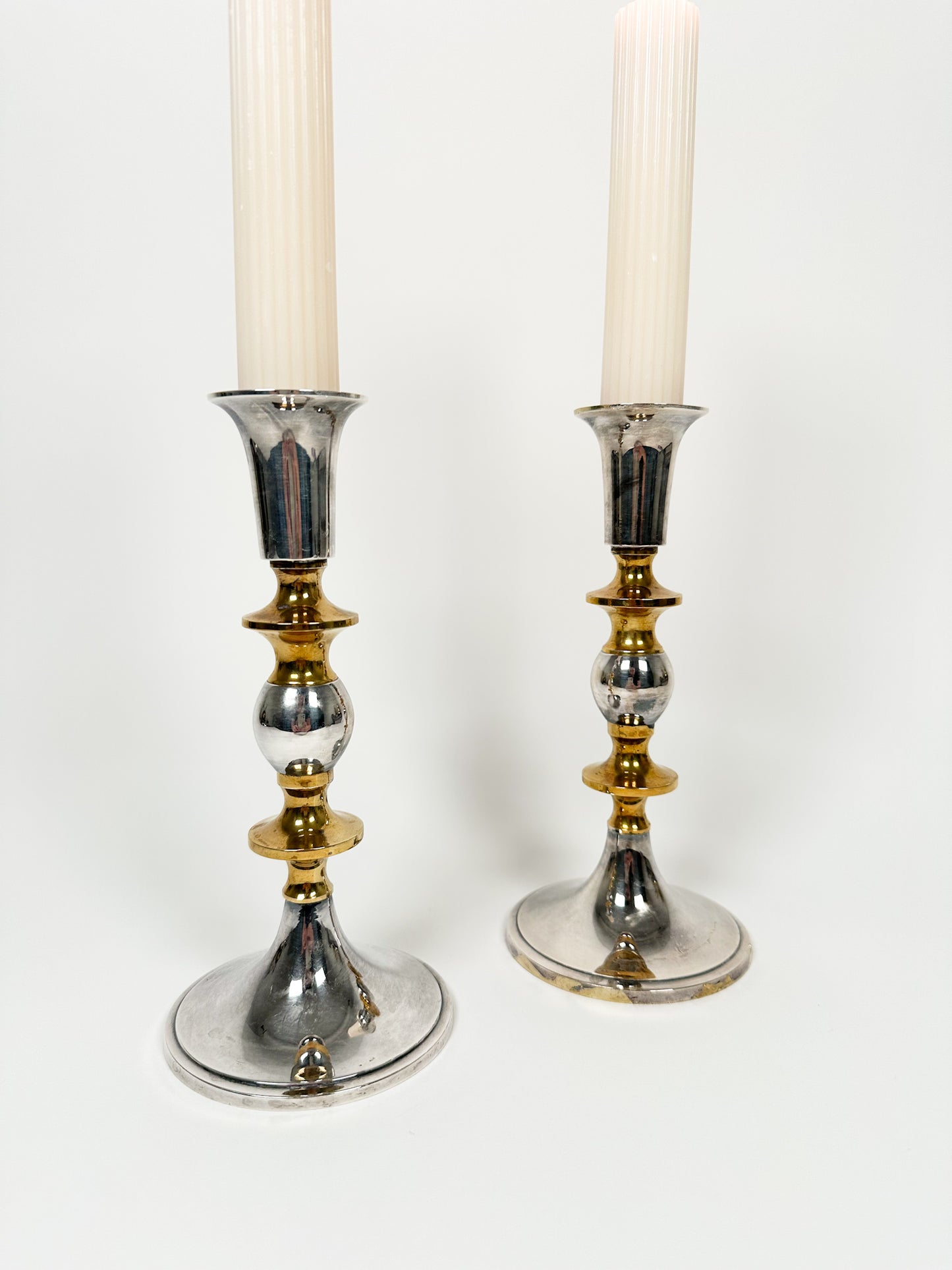 Gold and Silver Candle Holders