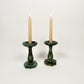 Green Marble Candlestick Holders