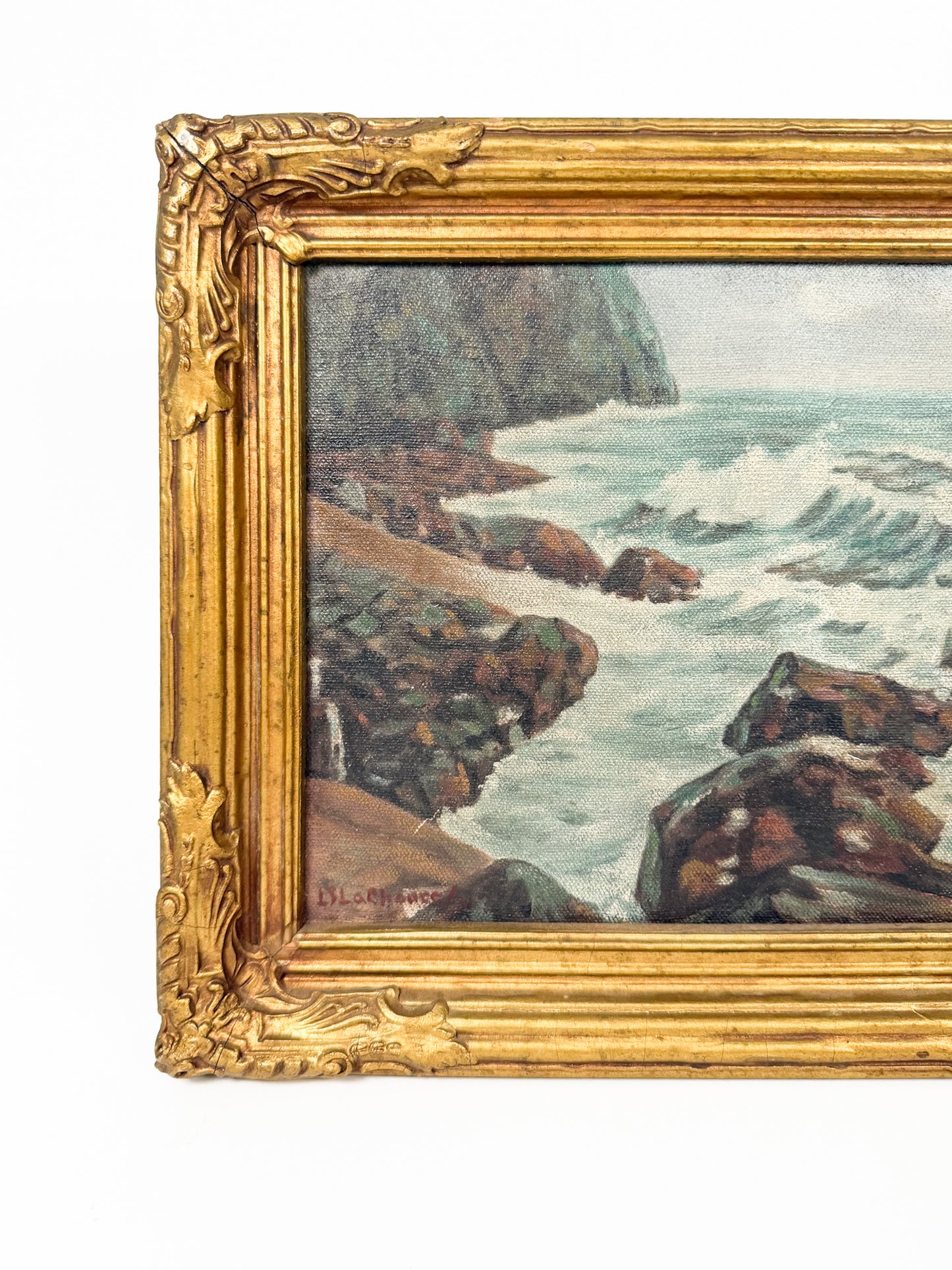 Antique Original Seascape Oil Painting