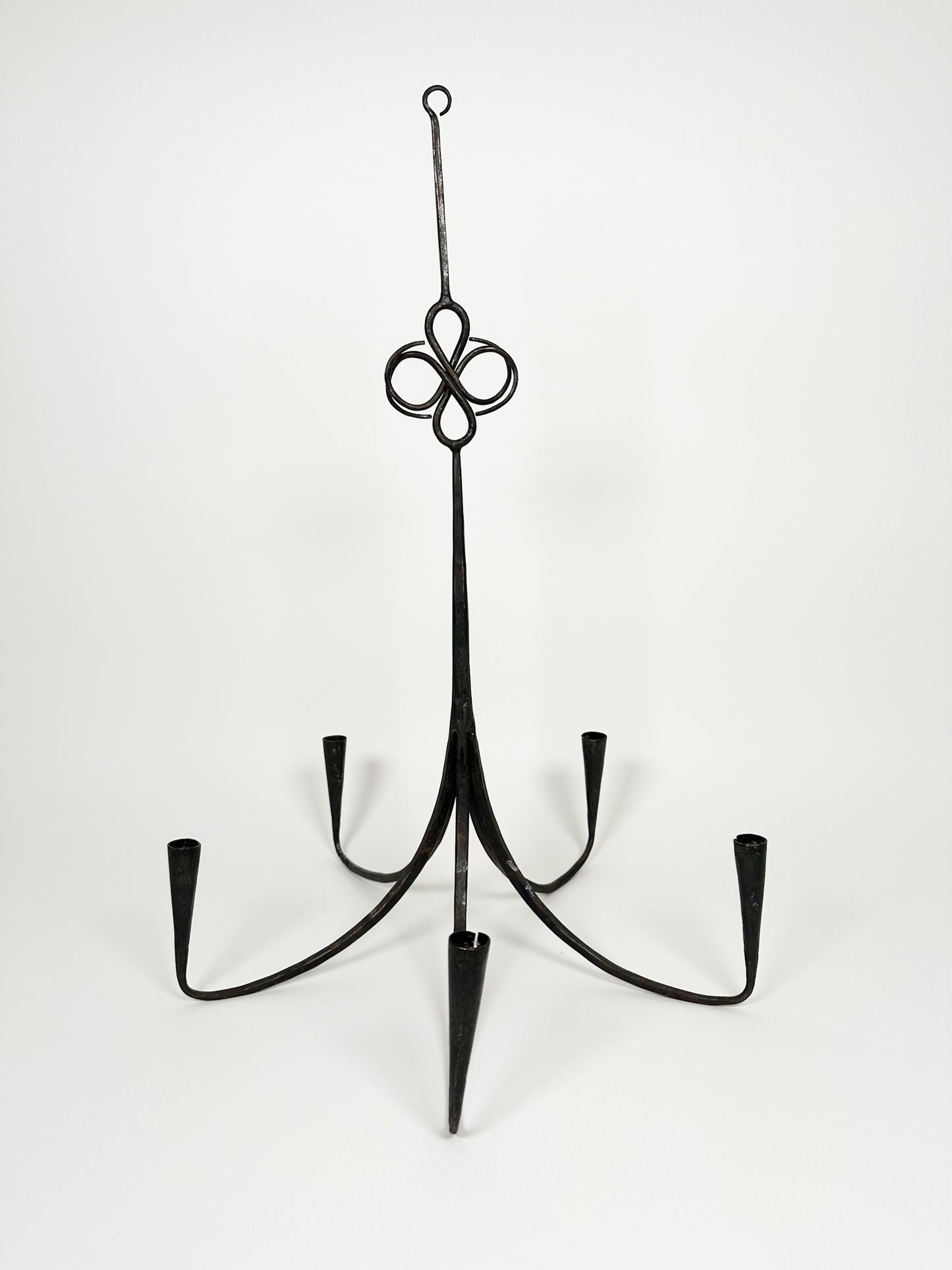 Vintage Wrought Iron Candle Chandelier