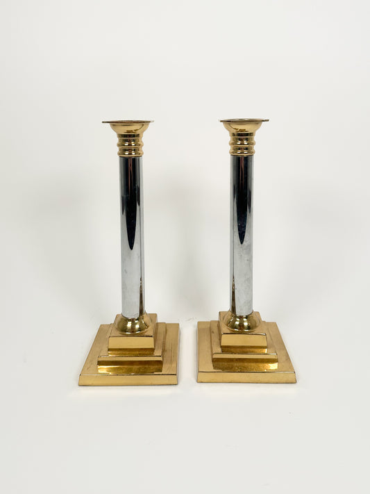 Vintage Two Toned Candle Holders
