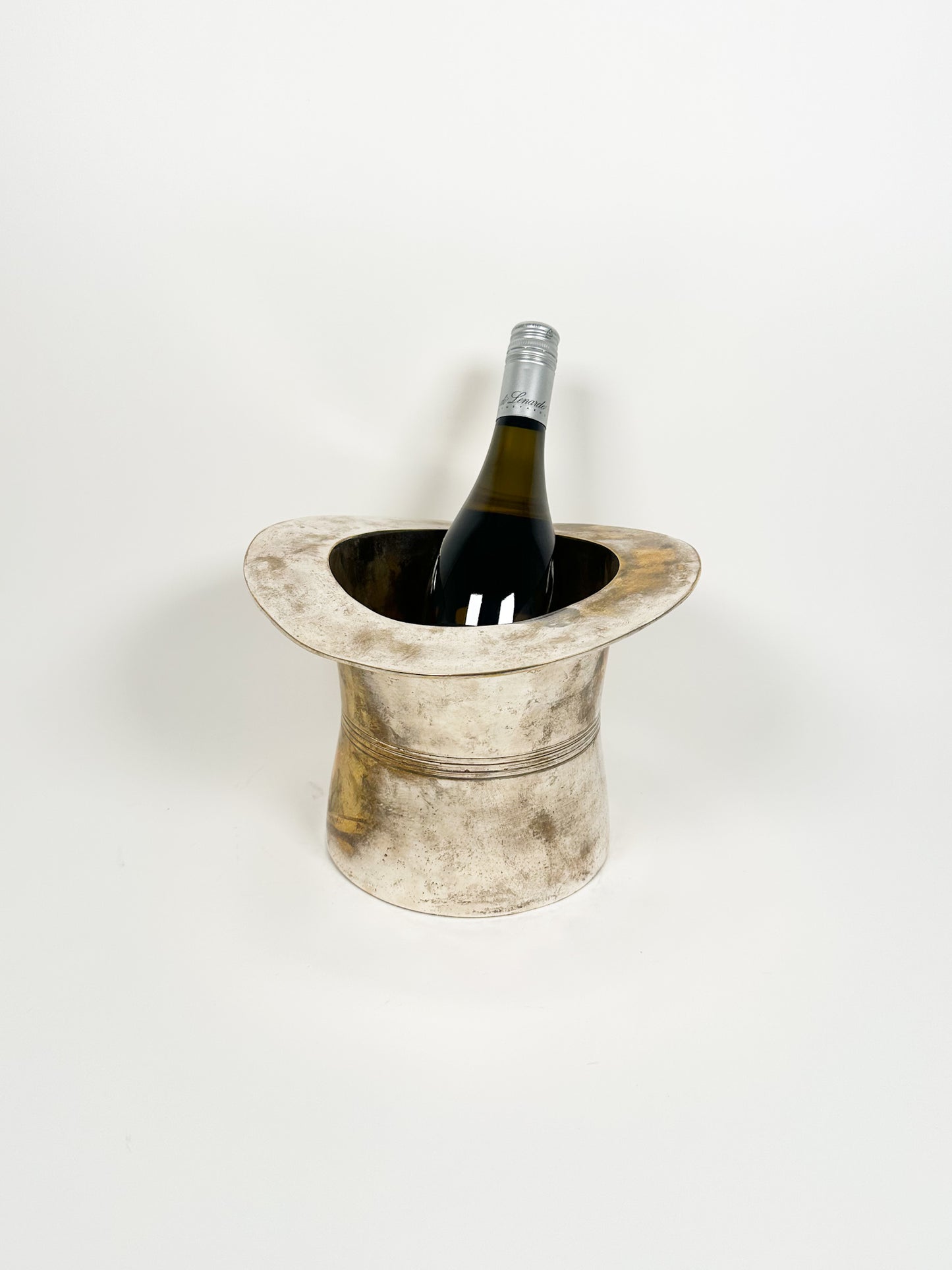 Vintage Brass Top Hat Ice Bucket