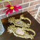 Vintage Brass Mirror Sconce Set