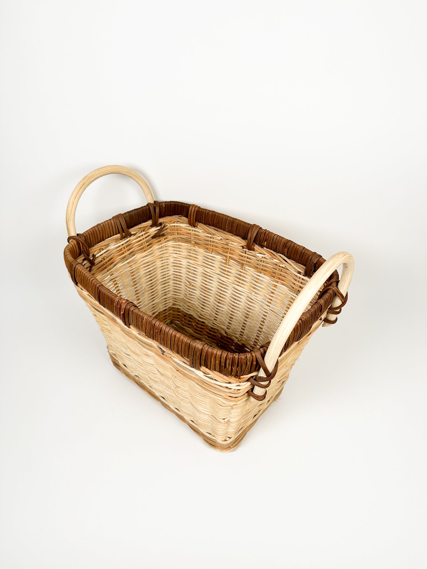 Brown & Cream Wicker Basket