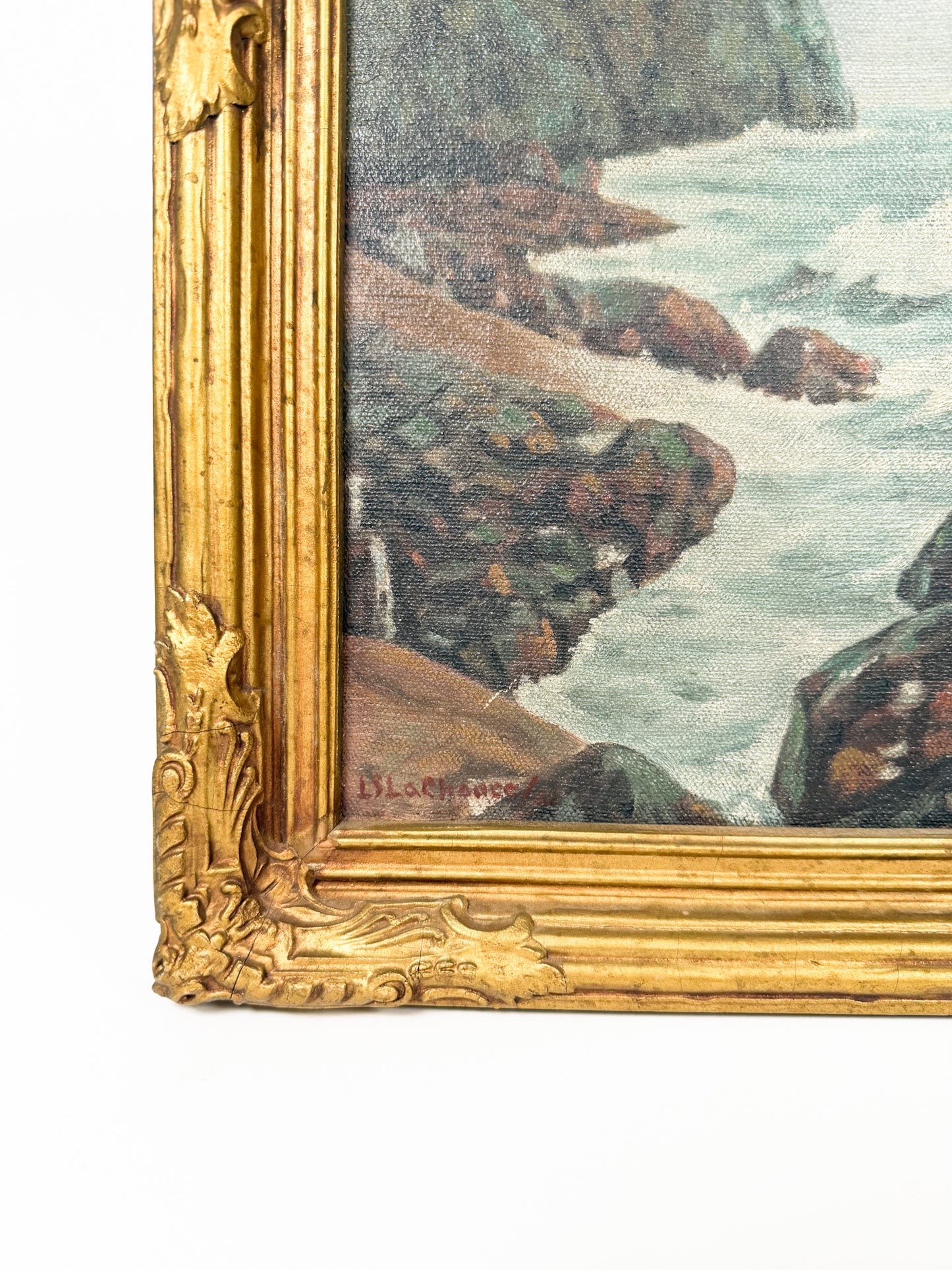 Antique Original Seascape Oil Painting