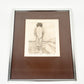 Vintage Signed Woman Etching