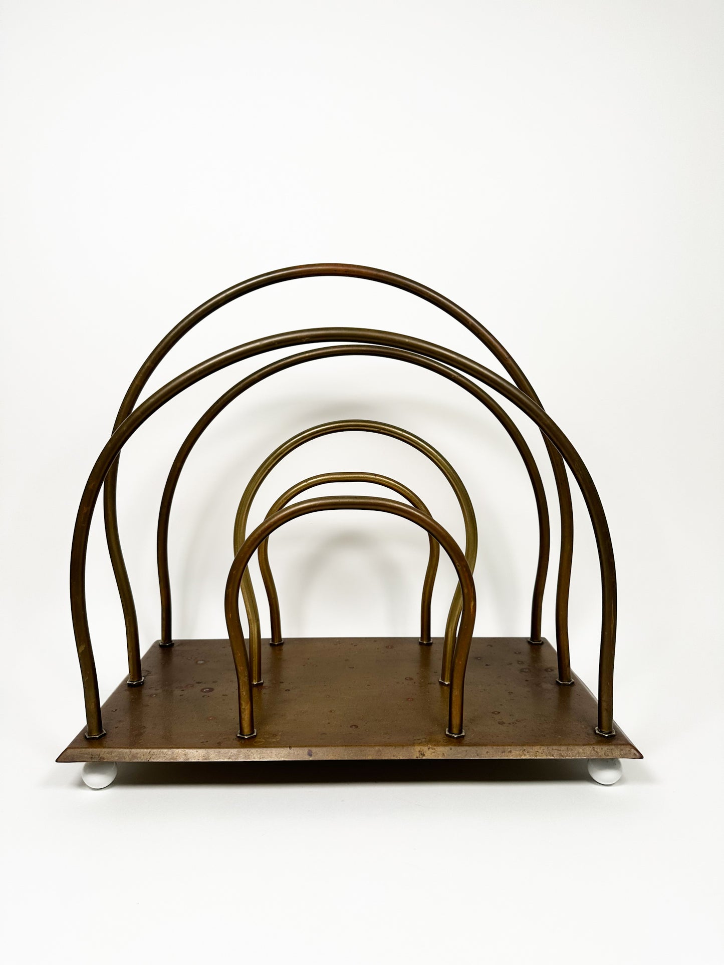 Vintage Brass Magazine Rack