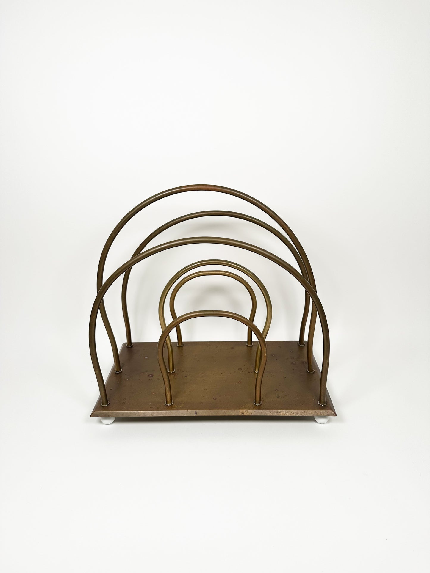 Vintage Brass Magazine Rack