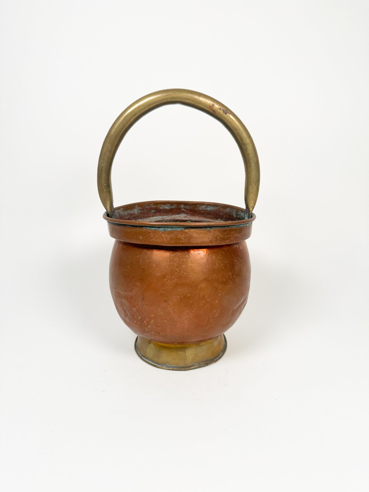 Antique Copper Handled Cauldron