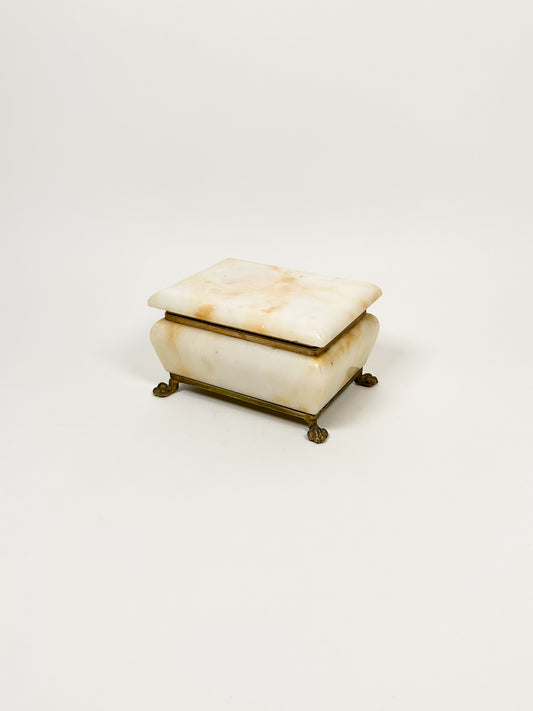 Footed Alabaster Jewelry Box