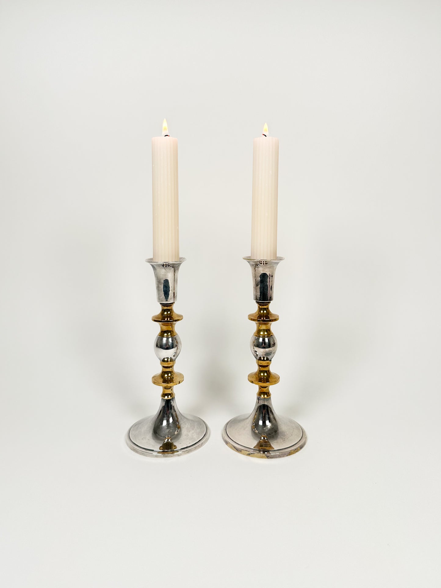 Gold and Silver Candle Holders