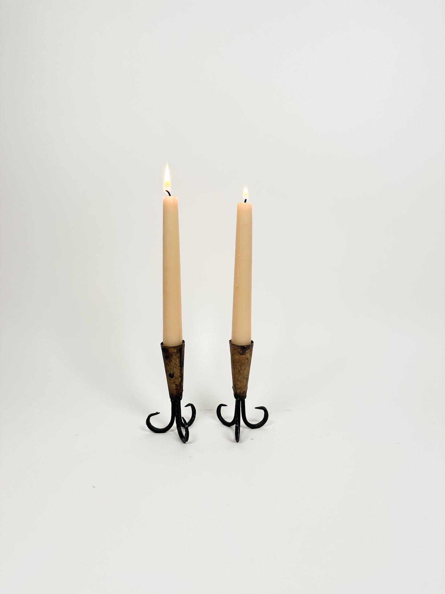 Vintage Handmade Metal Candle Holders