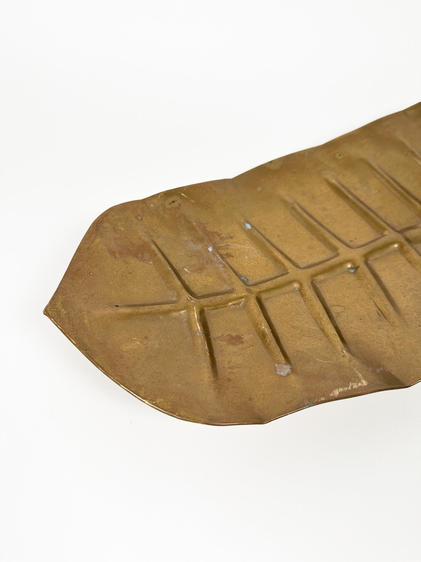 Vintage Footed Brass Leaf Tray