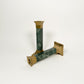 Green Marble & Brass Candlestick Holders
