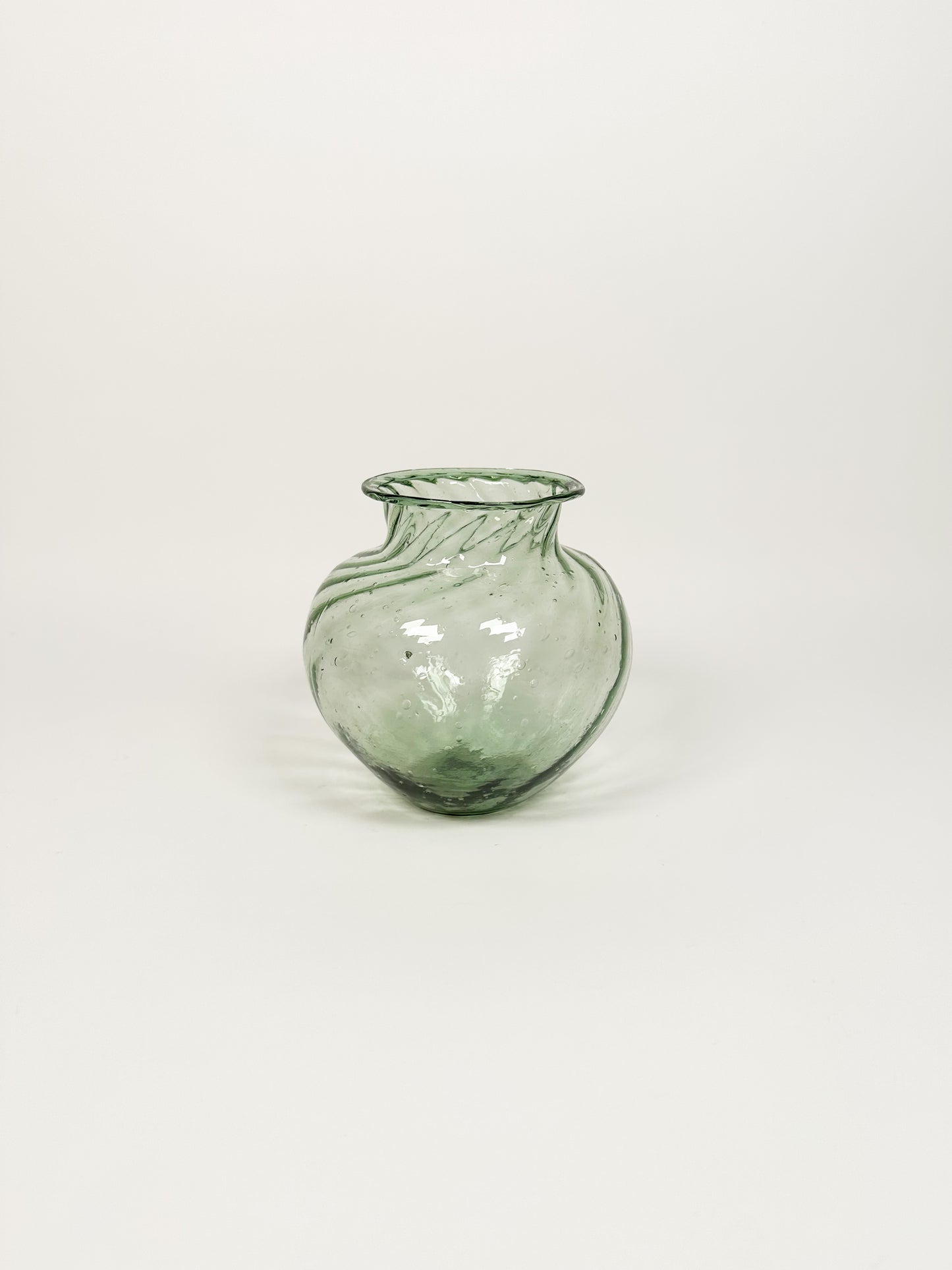 Hand Blown Green Glass Vase