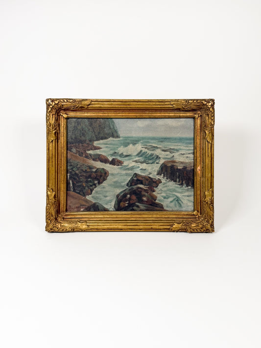 Antique Original Seascape Oil Painting