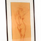 Vintage Signed Nude Female Drawing