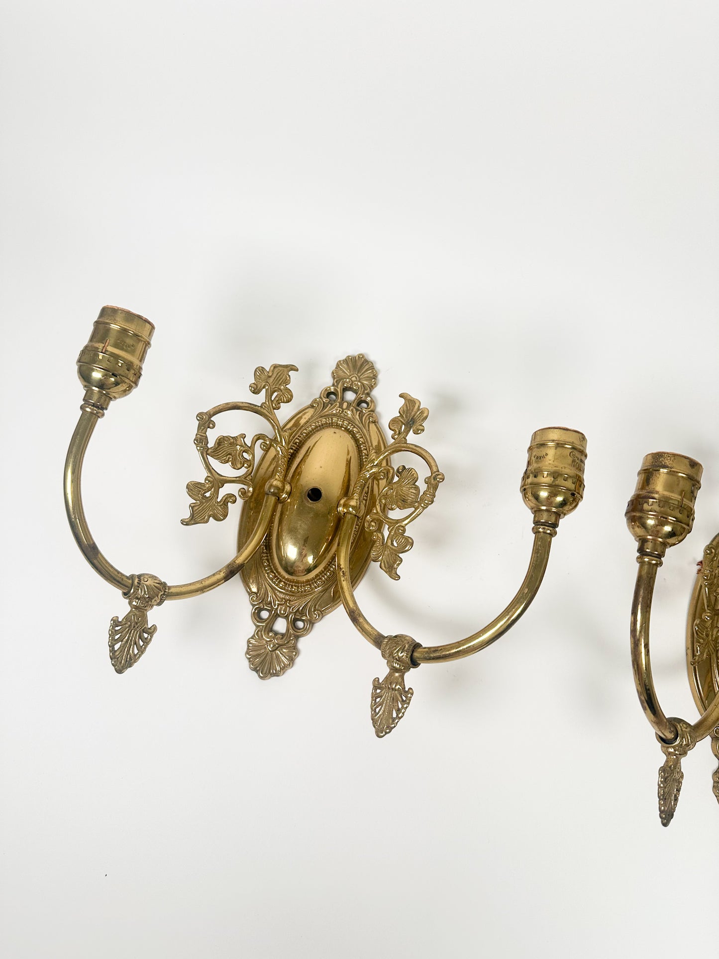 Vintage Brass Sconce Pair