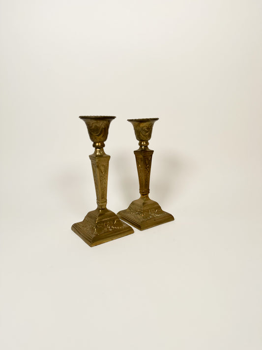 Brass Bow Candle Holders