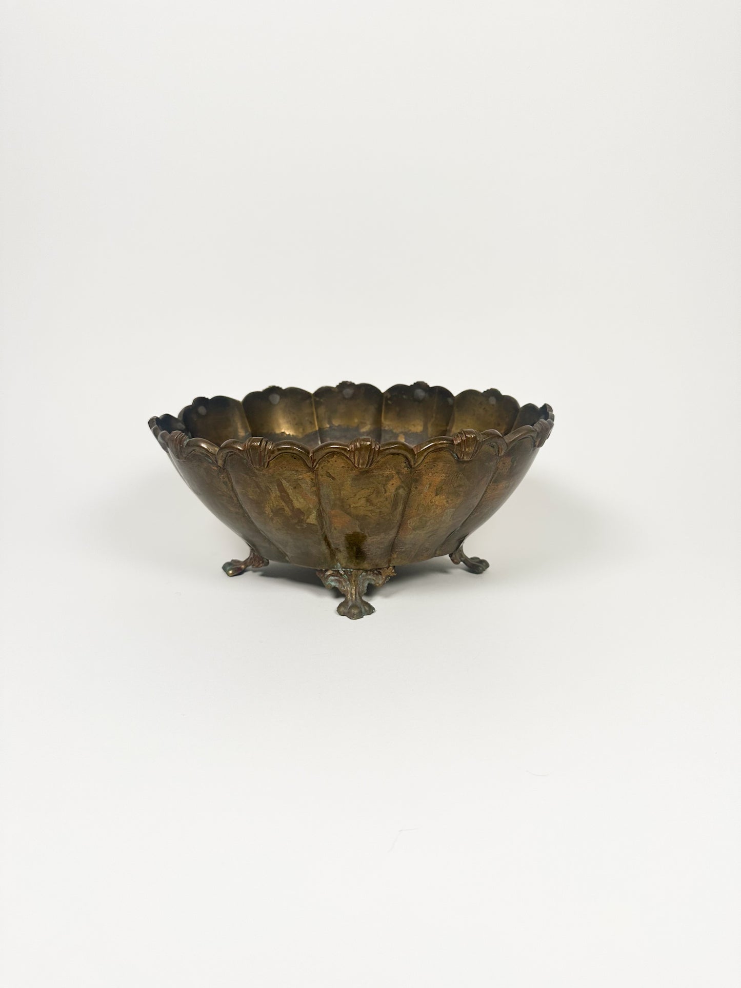 Vintage Scallop Brass Bowl