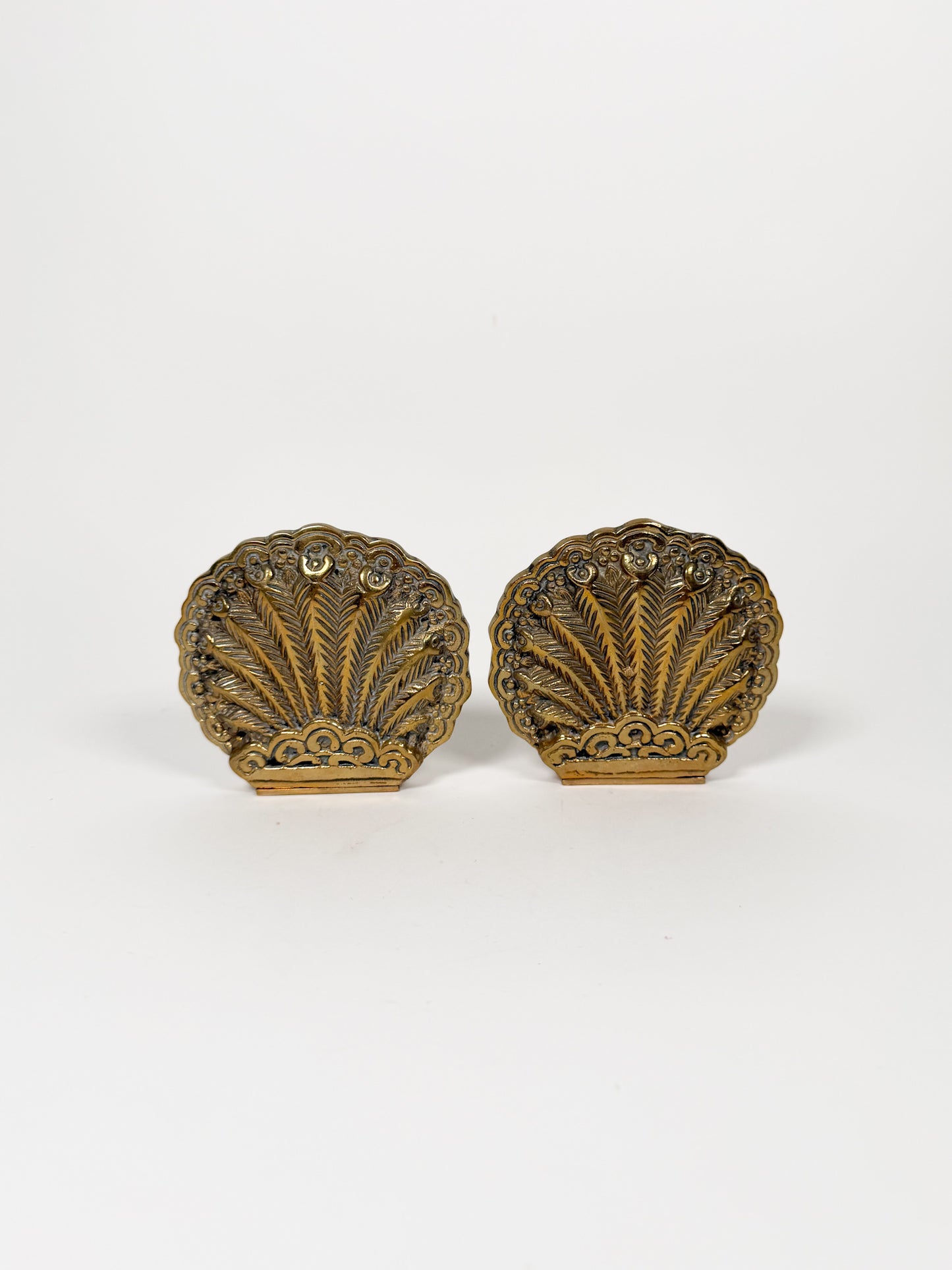 Brass Shell Bookends