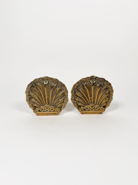 Brass Shell Bookends