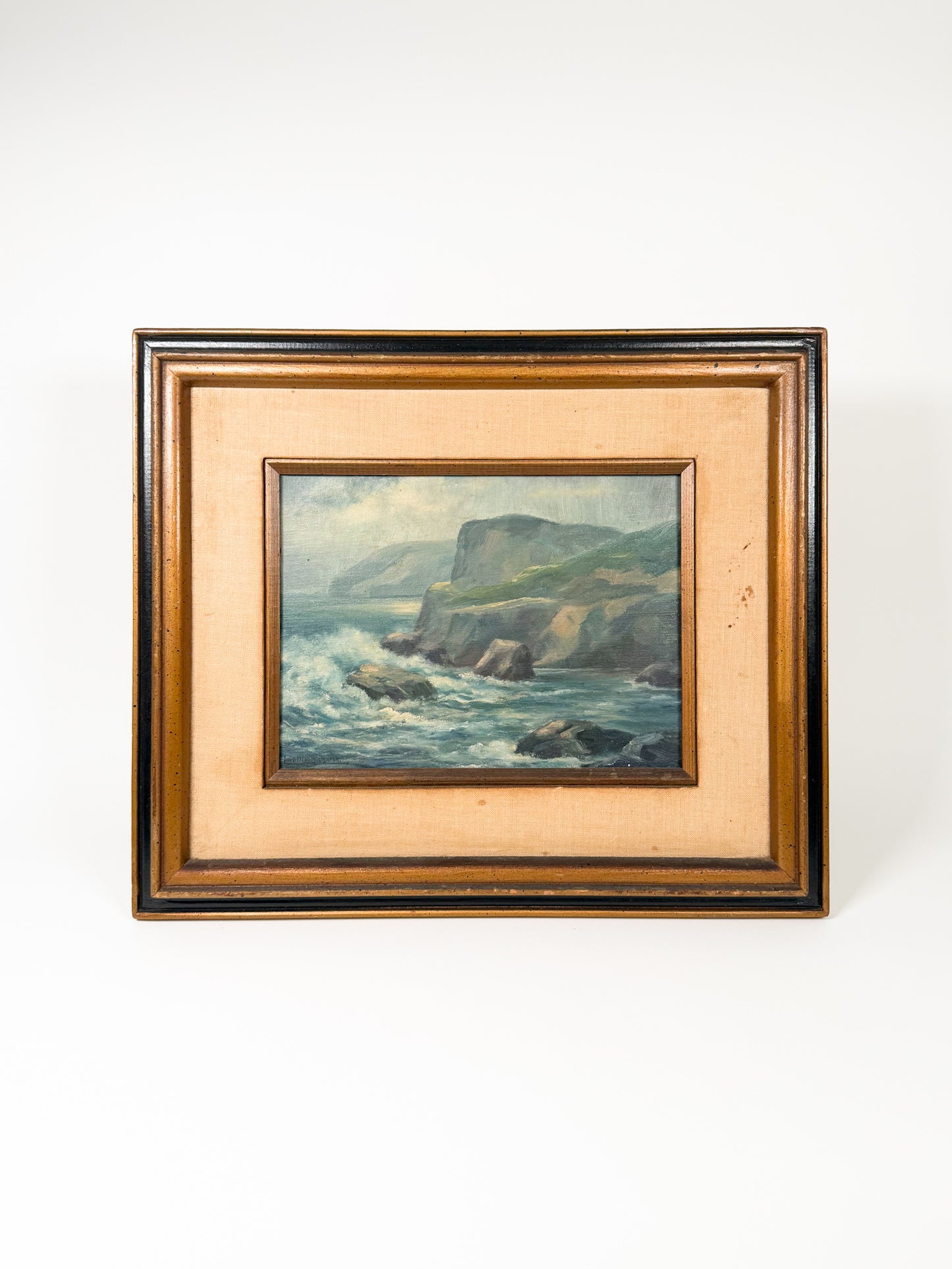 Original Cliffside Seascape Oil Painting
