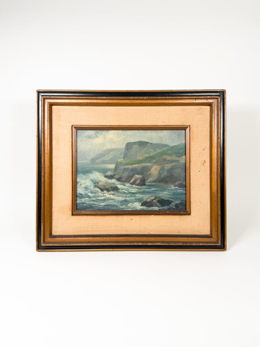 Original Cliffside Seascape Oil Painting