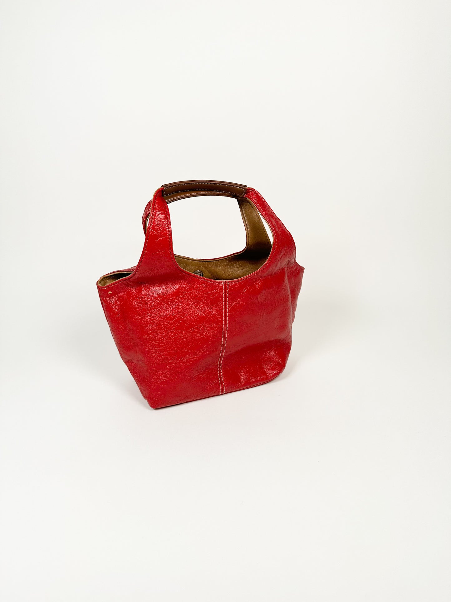 Vintage Red Faux Leather Bag