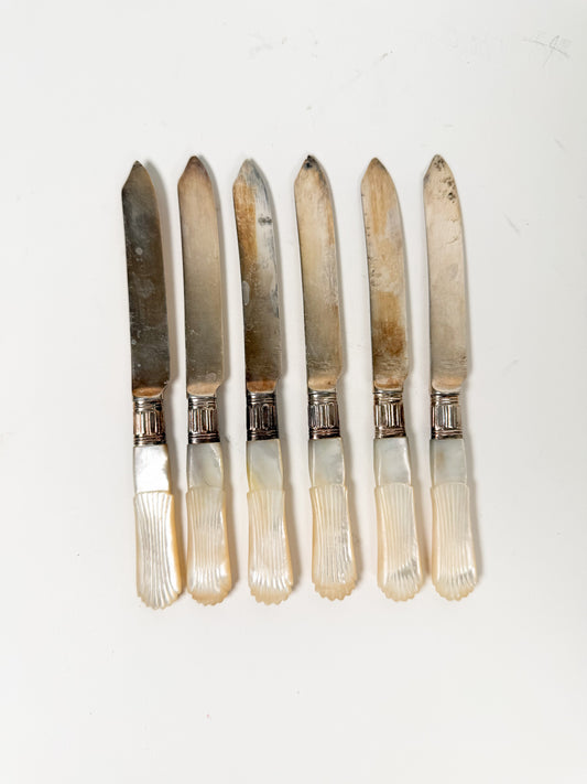 Vintage Mother of Pearl Knife Set