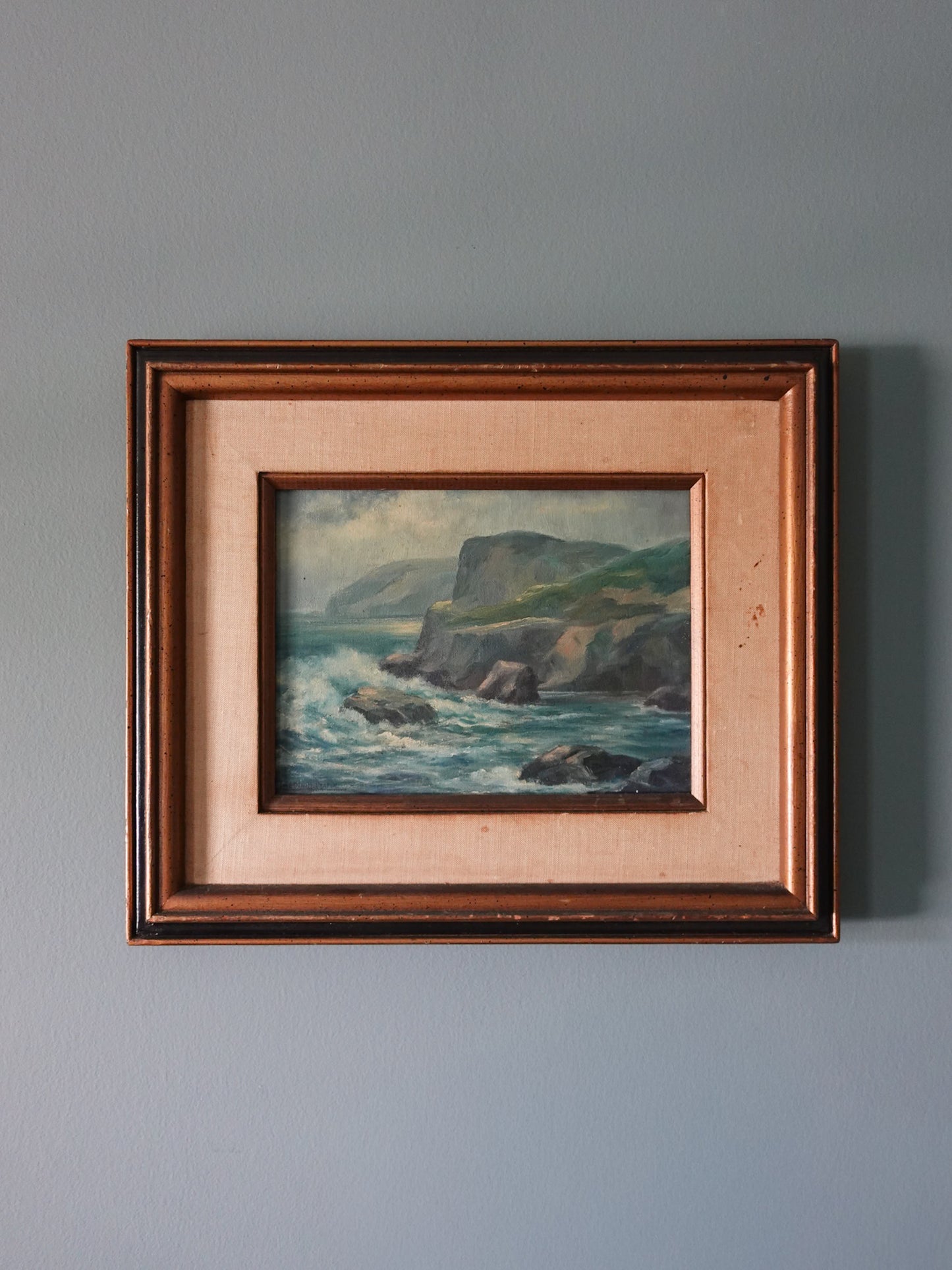 Original Cliffside Seascape Oil Painting