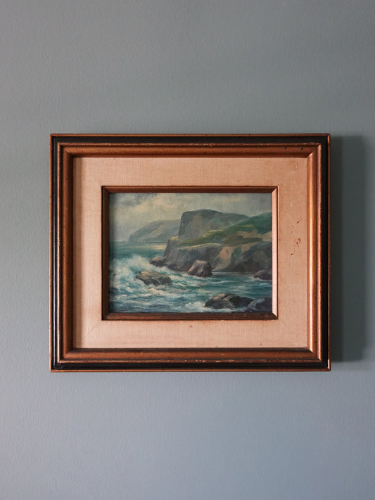Original Cliffside Seascape Oil Painting