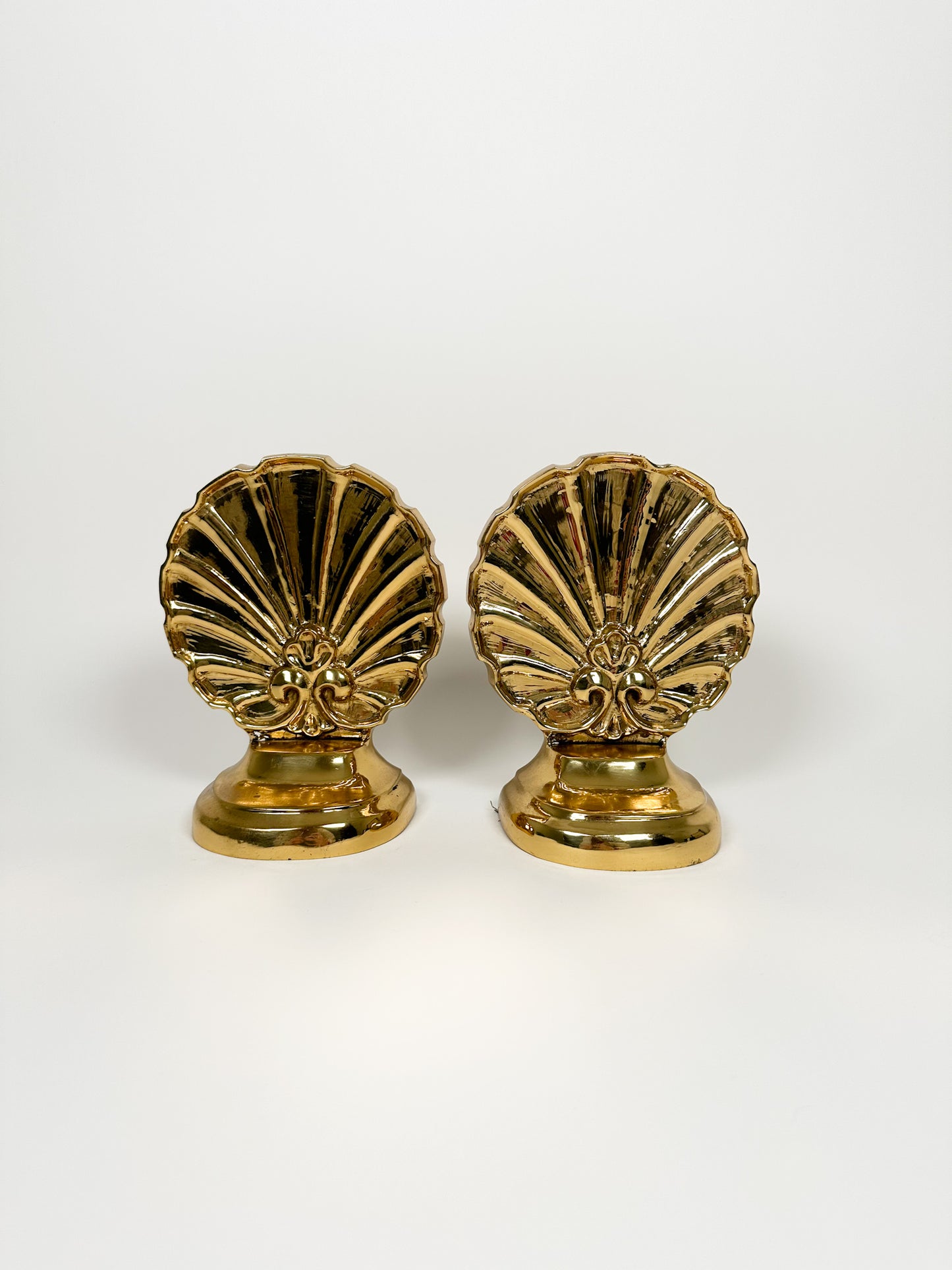 Vintage Gold Shell Bookends