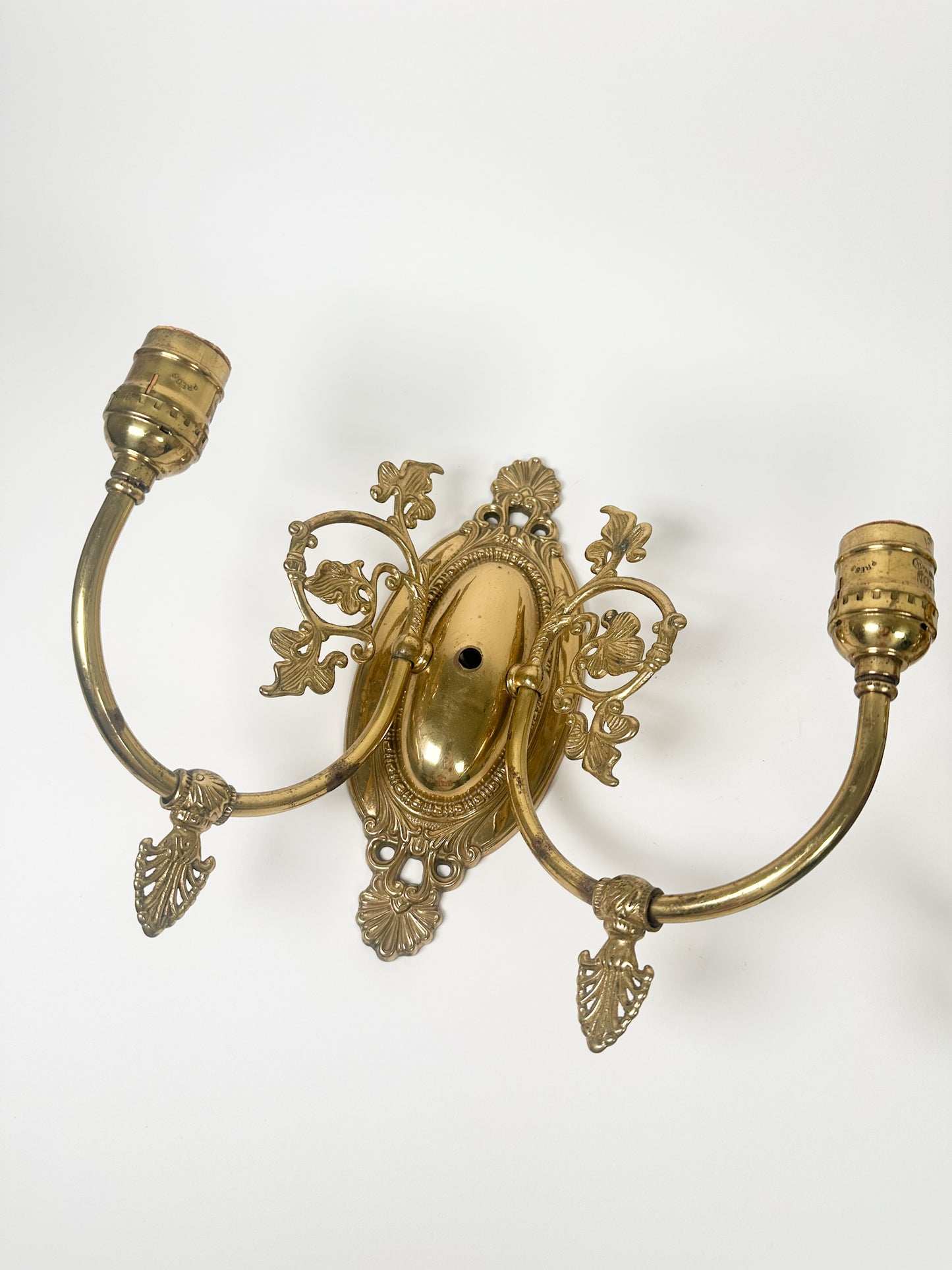 Vintage Brass Sconce Pair