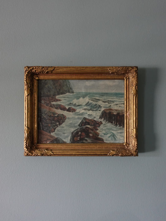 Antique Original Seascape Oil Painting