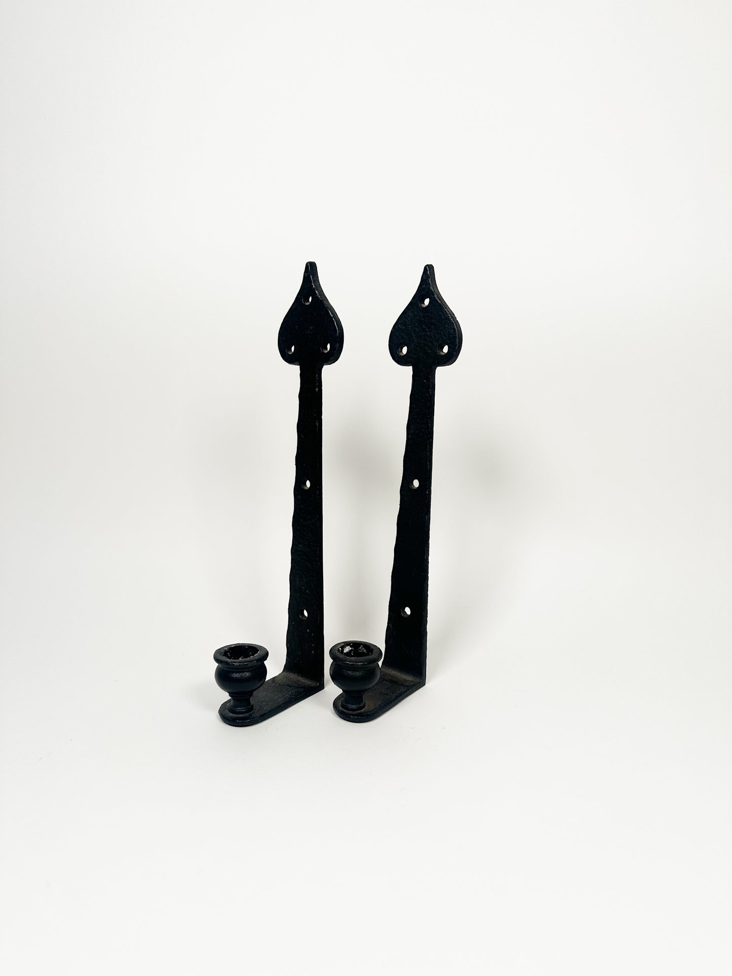 Vintage Black Iron Candle Holders