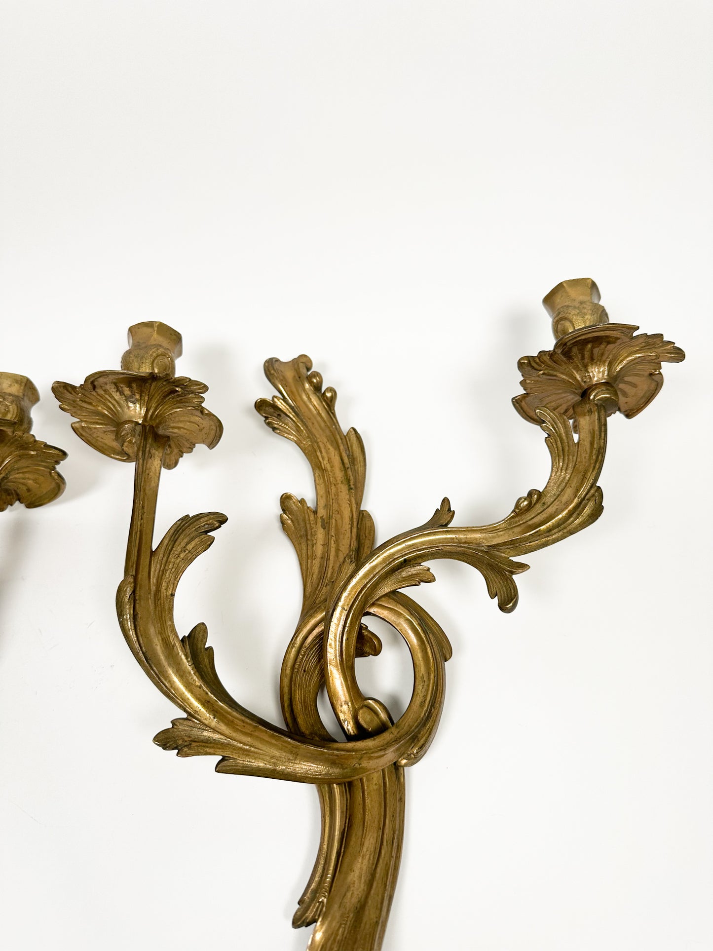 Vintage Brass French Wall Sconces