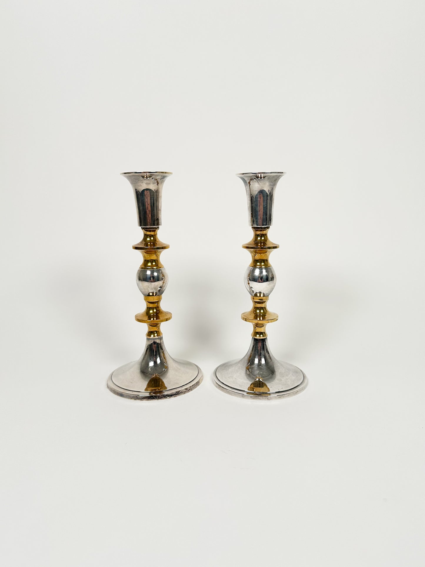 Gold and Silver Candle Holders