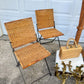 Vintage Wicker & Iron Folding Chairs