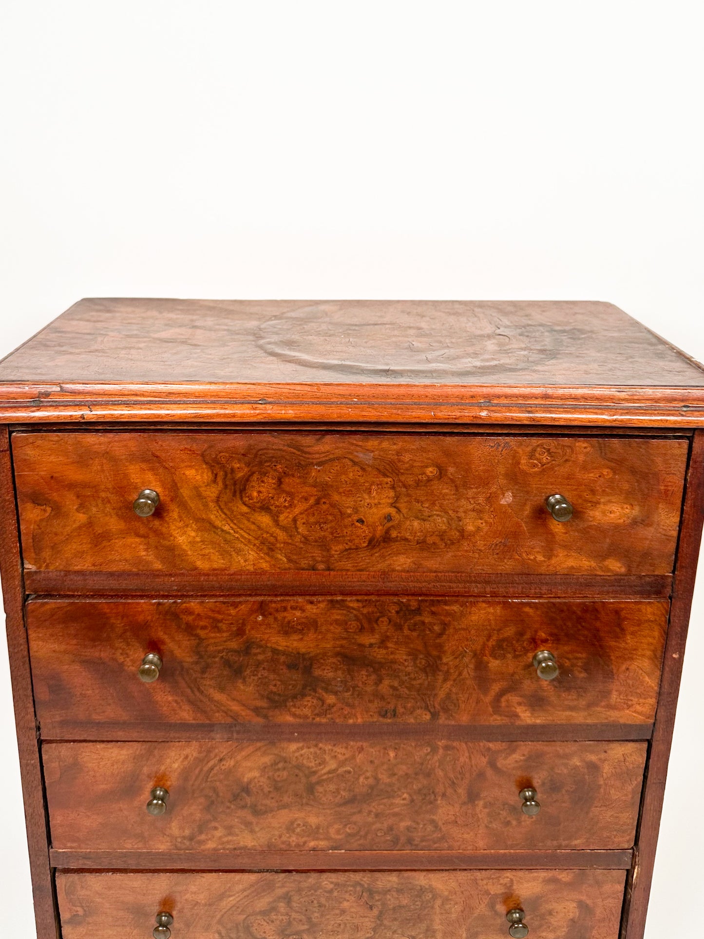 Antique Handmade Burl Jewelry Chest